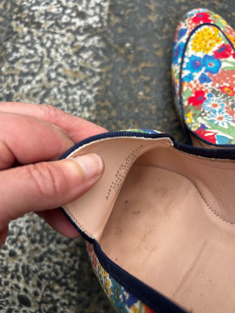 J. Crew Floral Canvas Slip-On Loafers - Blue, Red, Yellow - Picture 10 of 11